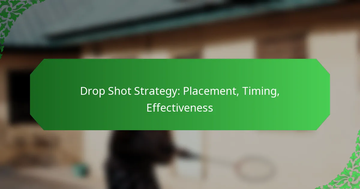 Drop Shot Strategy: Placement, Timing, Effectiveness