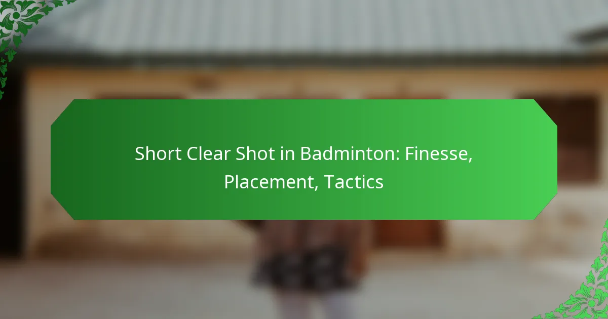 Short Clear Shot in Badminton: Finesse, Placement, Tactics