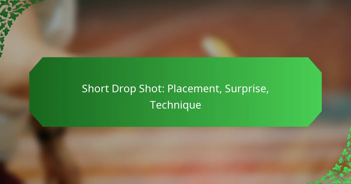 Short Drop Shot: Placement, Surprise, Technique