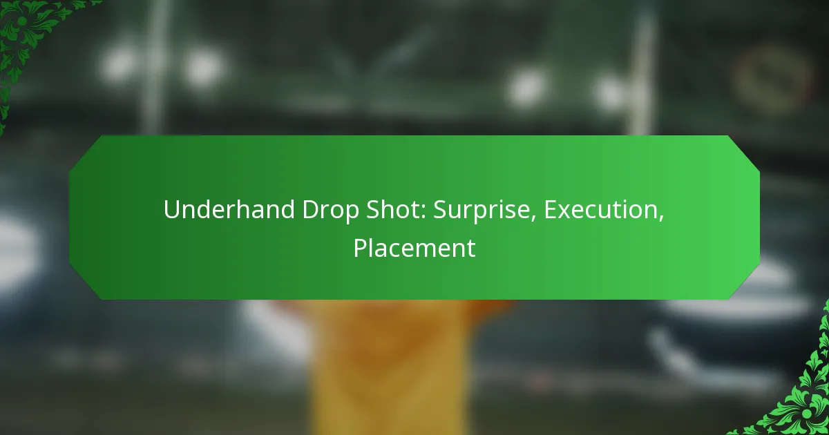 Underhand Drop Shot: Surprise, Execution, Placement