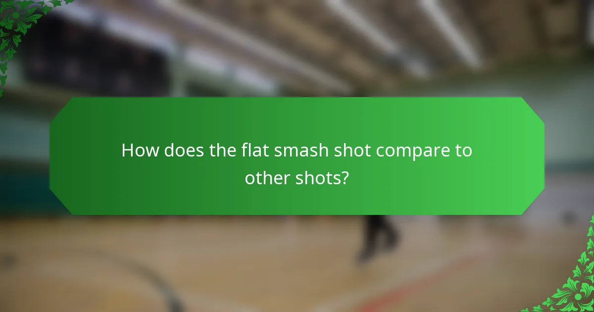 How does the flat smash shot compare to other shots?